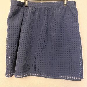 Maison Jules navy blue Double Layered chiffon gingham Mini Skirt Notte XXL